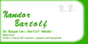 nandor bartolf business card